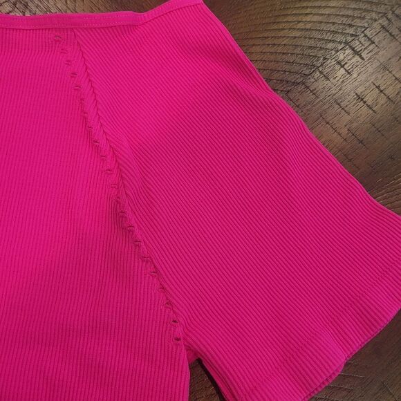 Free People, Cut it out short sleeve tank, Extra Large, Hot Pink - Picture 9 of 9